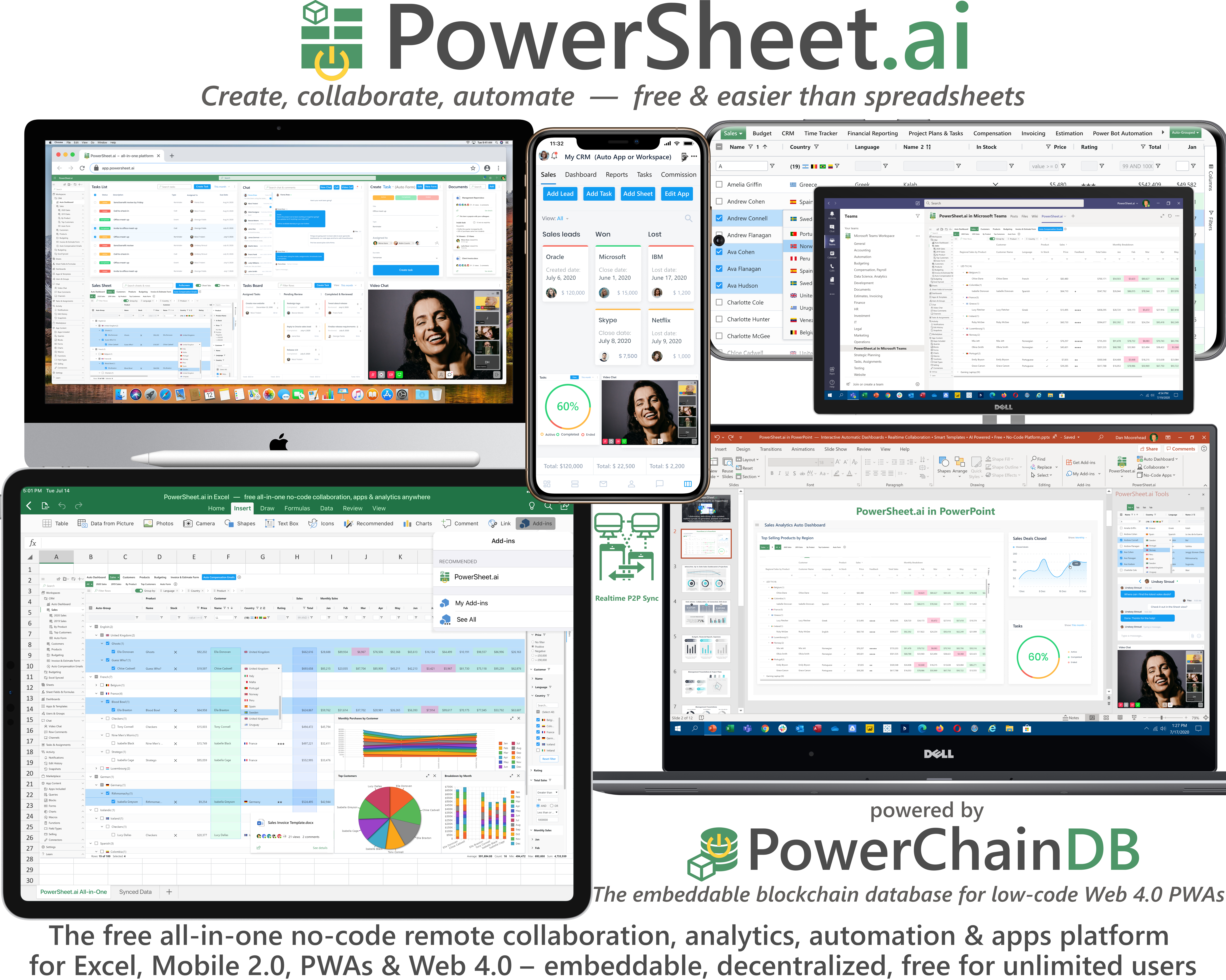PowerSheet.ai Free No-Code Collab & Apps gallery image