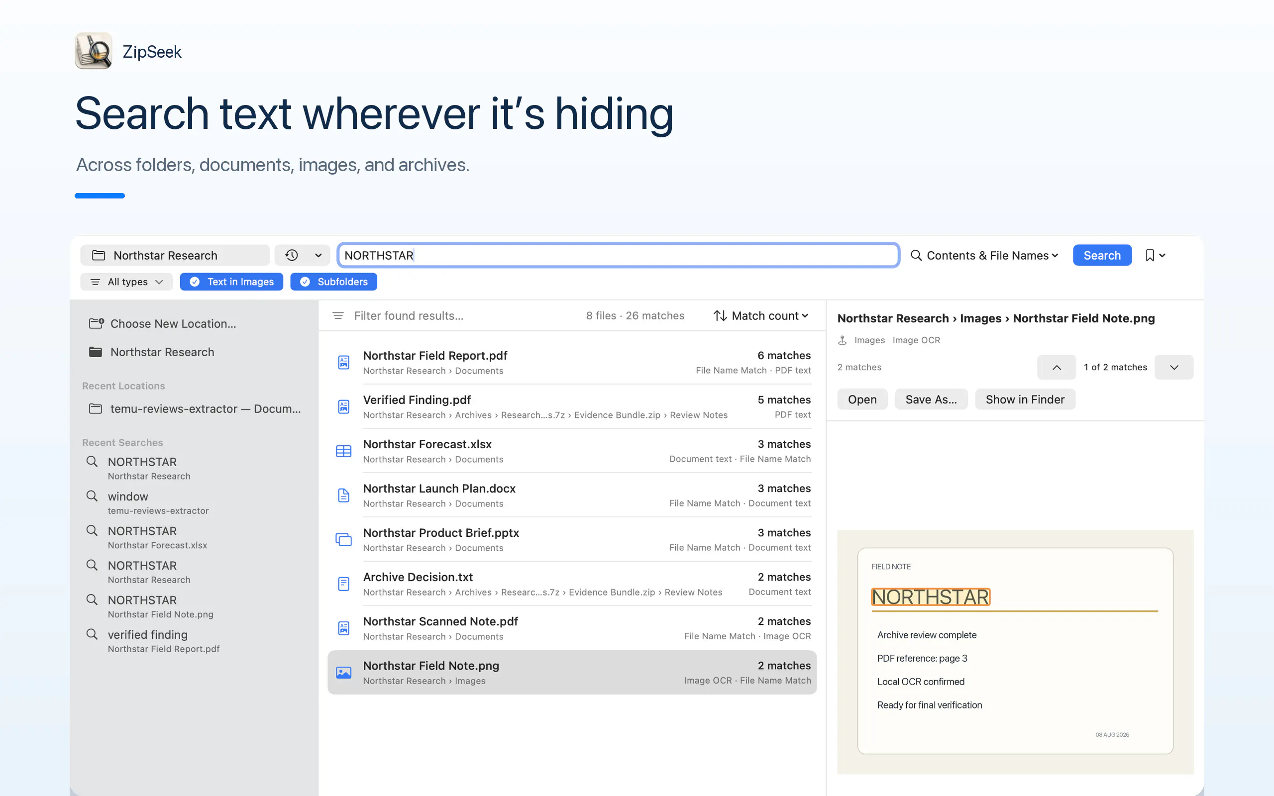 ZipSeek screenshot
