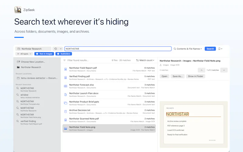 ZipSeek screenshot 1