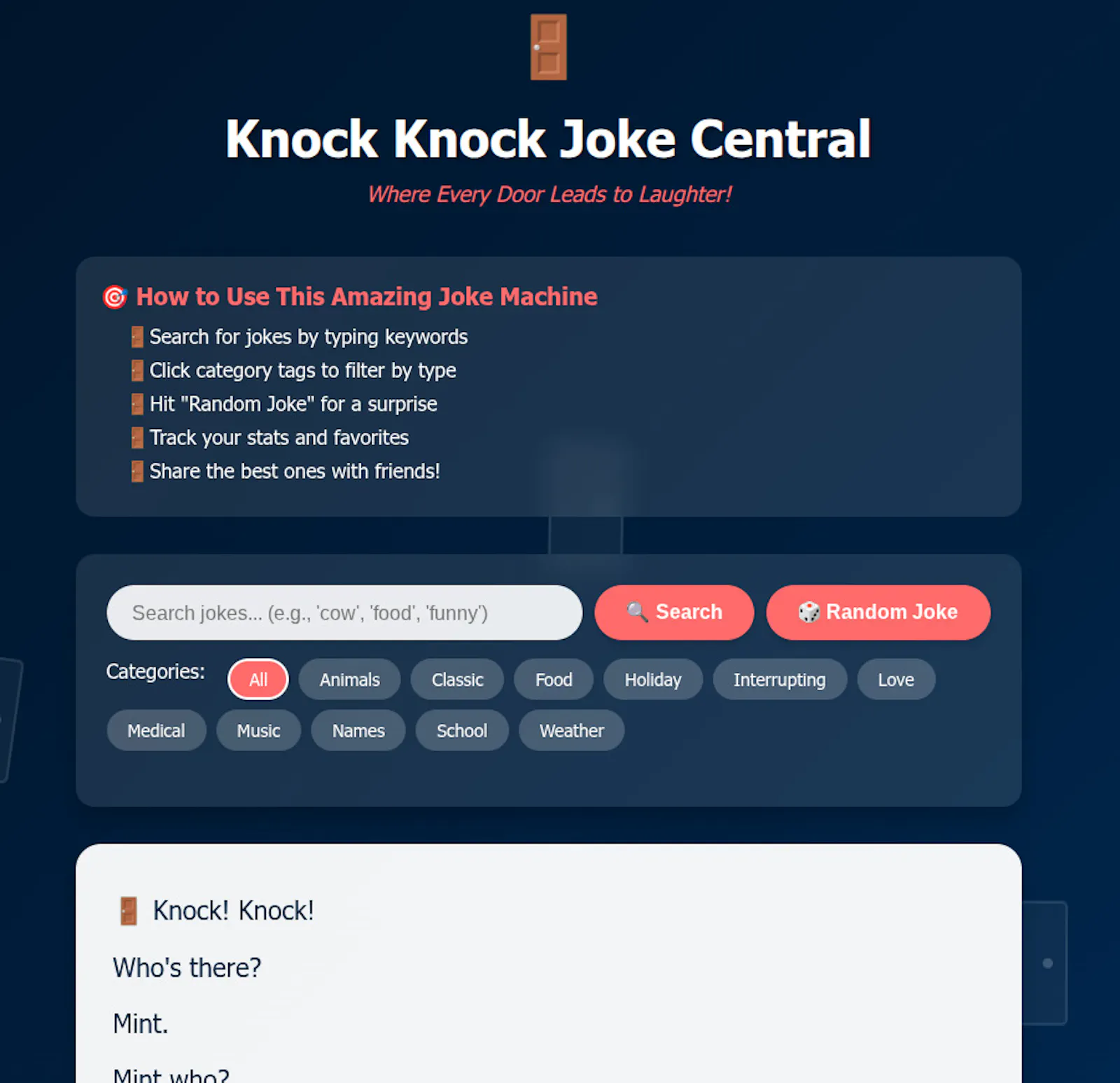 Knock Knock Joke Generator screenshot 1