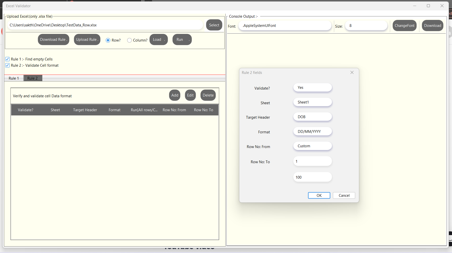 Excel Data Validator - ユーザー定義のルールに対してMS Excelデータを確認および検証するメディア2