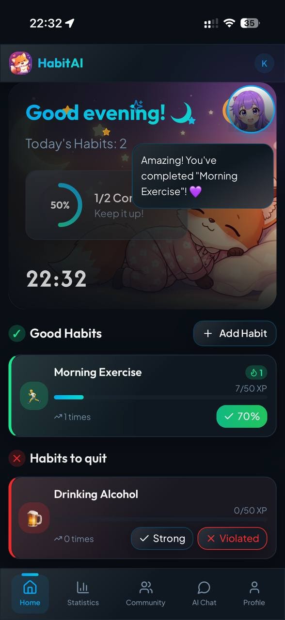 Habit-AI: Smart Habit Tracking - Screenshot 3 showing product features and functionality