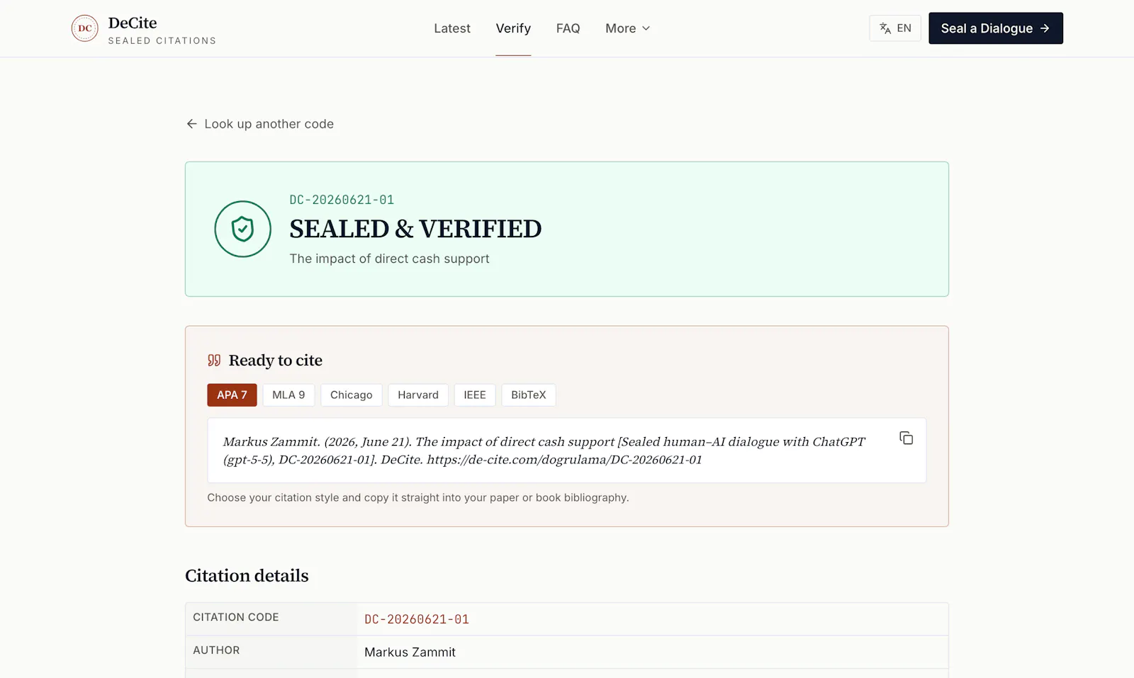 DeCite screenshot 1