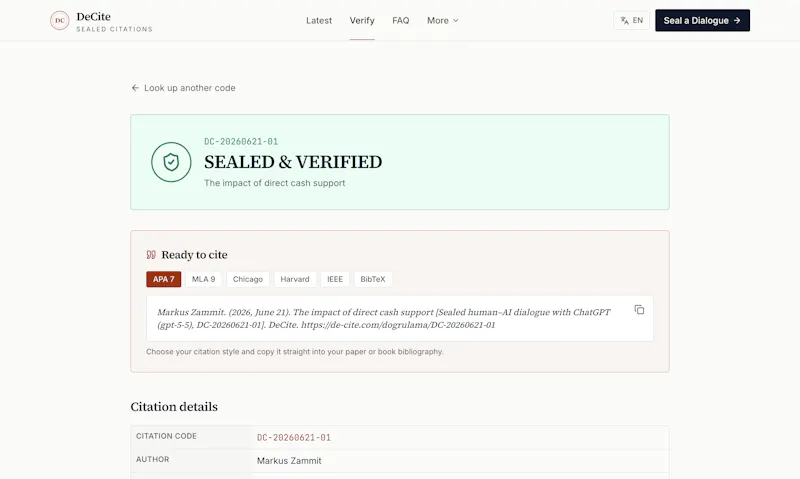 DeCite screenshot 1