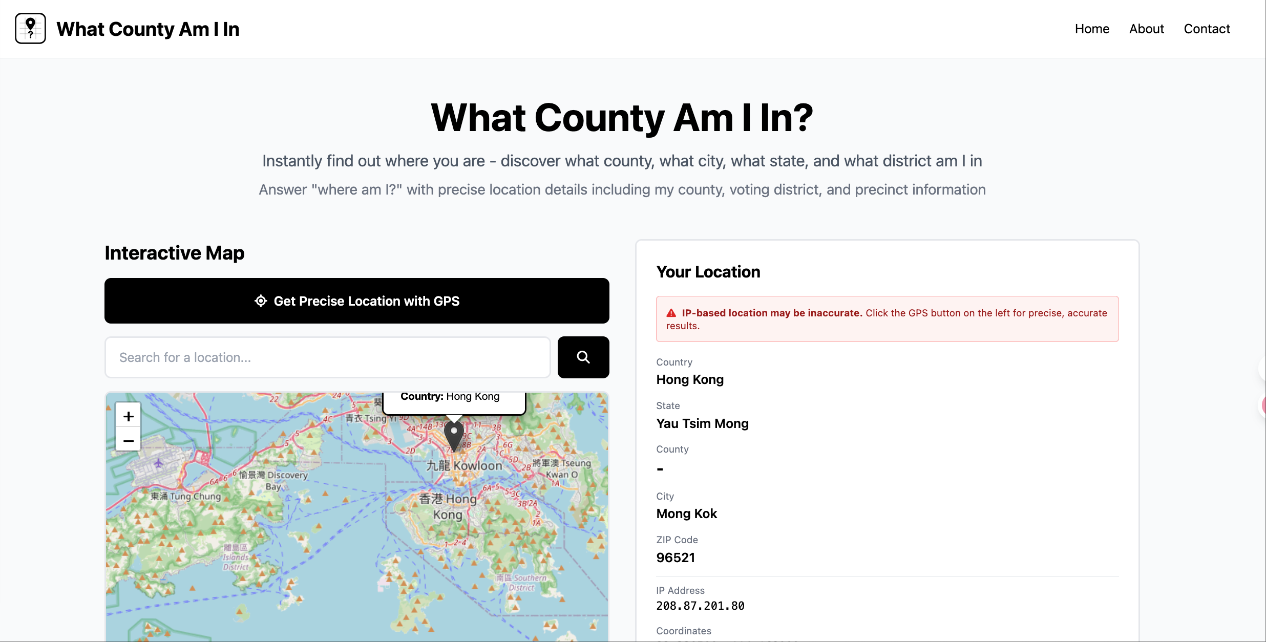 What County Am I In? Find My County - Main product screenshot demonstrating key features and user interface