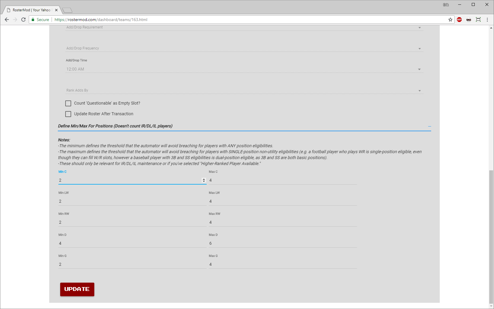 RosterMod gallery image