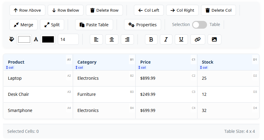 HTML Table Generator gallery image