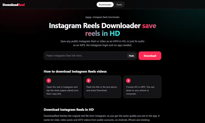 DownloadReel screenshot 2