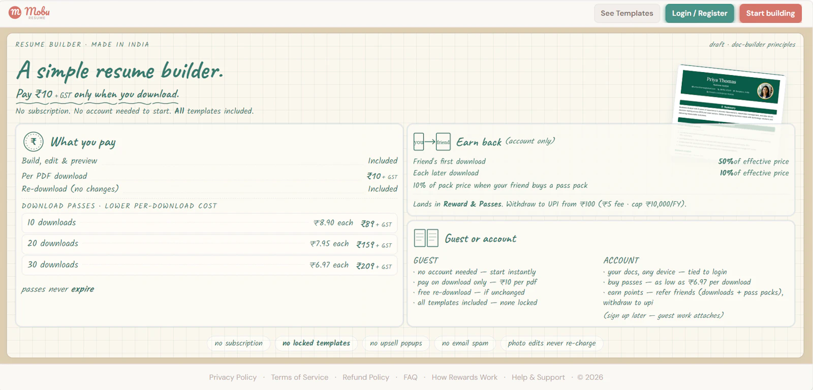 Mobu Resume screenshot 1
