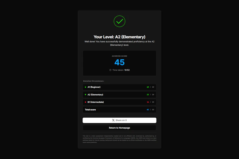 Free English Test screenshot 2
