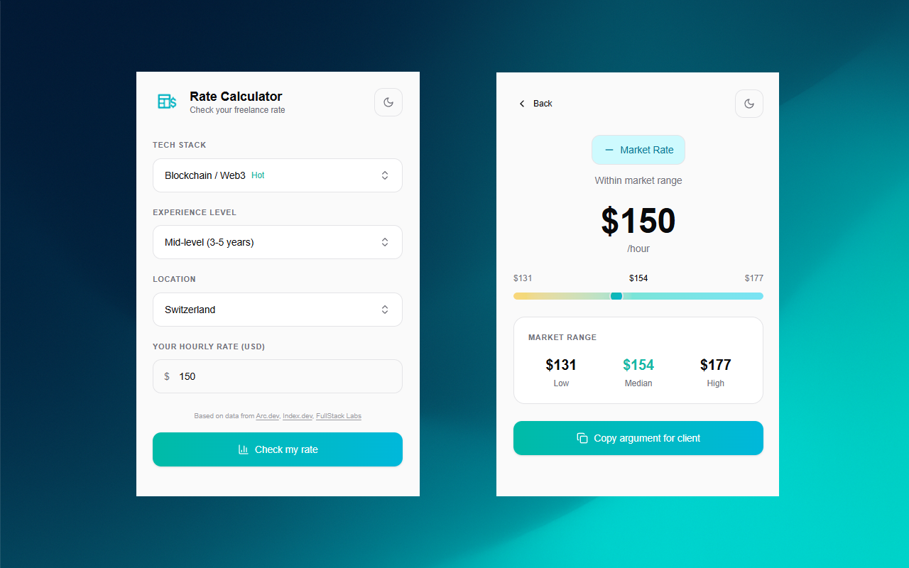 Freelance Rate Calculator - Screenshot 3 showing product features and functionality