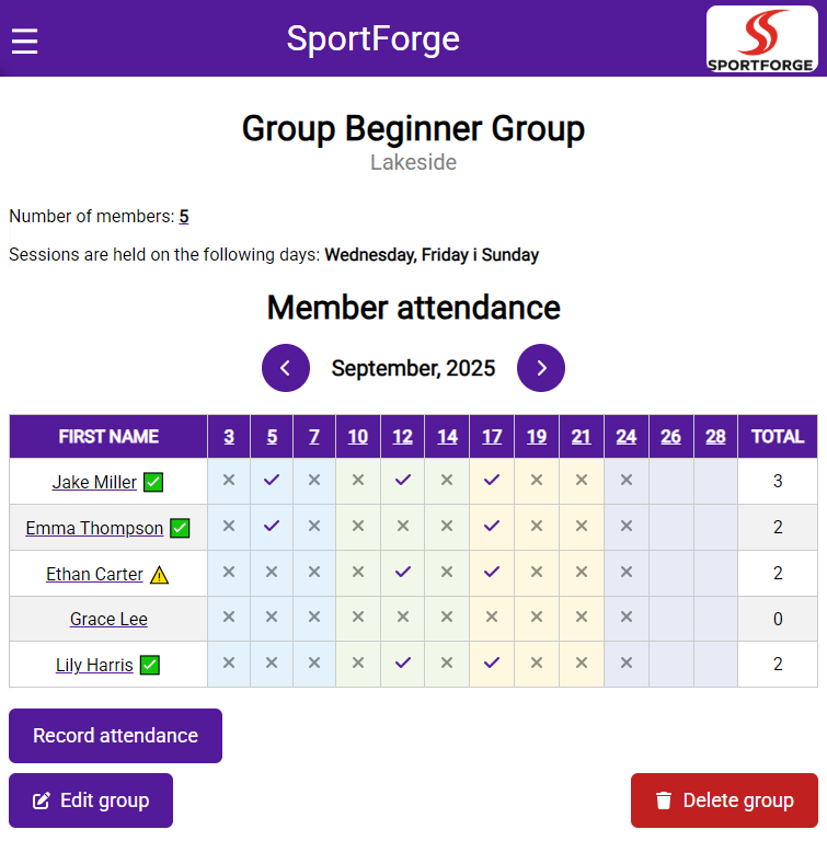 SportForge - Main product screenshot demonstrating key features and user interface