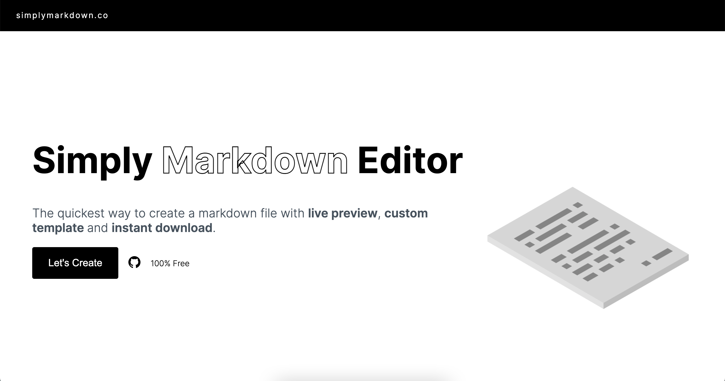 Simplymarkdown Easy create markdown with template and live preview