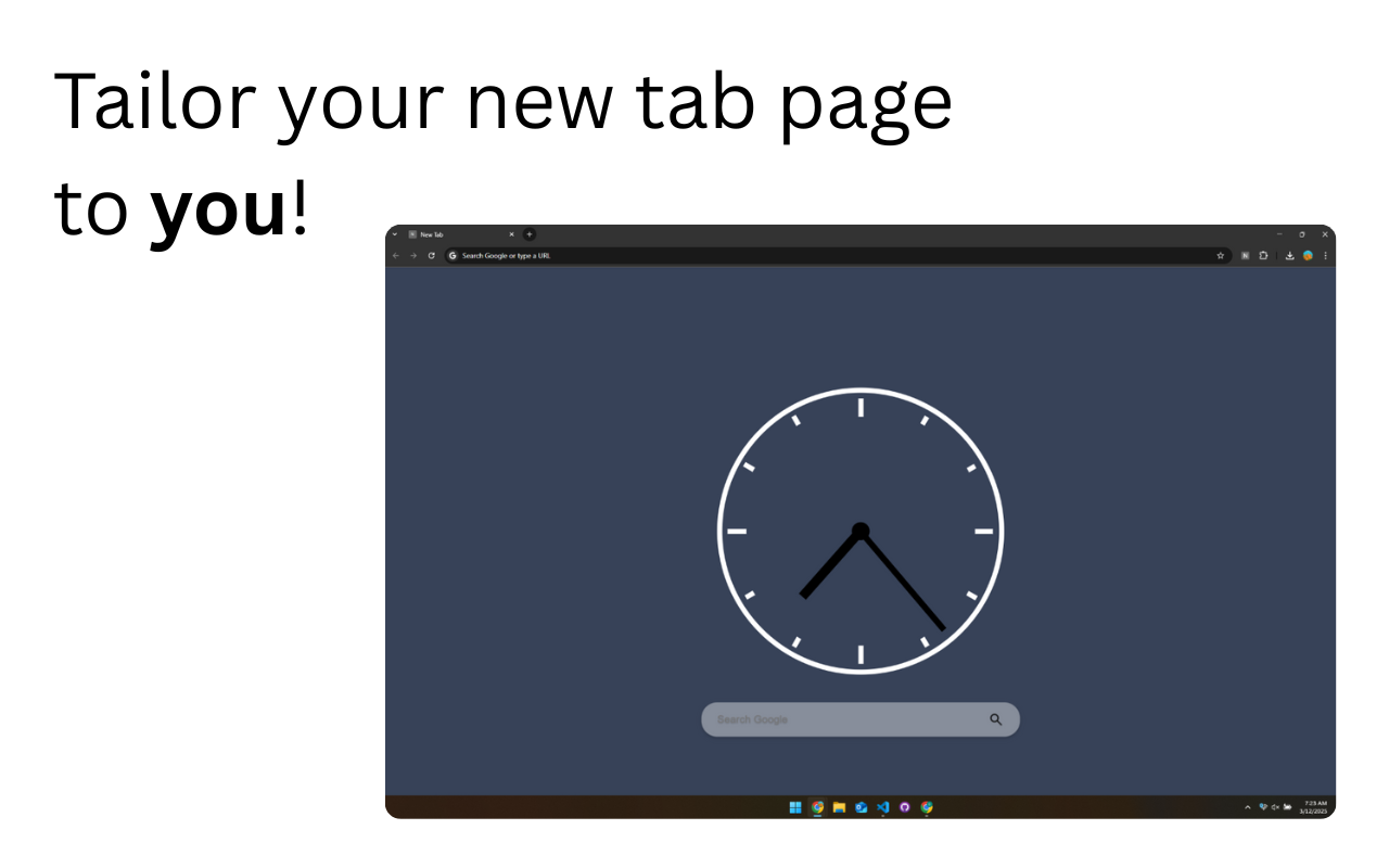 Média Onglet Tailor - Personnalisez votre nouvelle page d'onglet avec des widgets, des outils et plus encore 1
