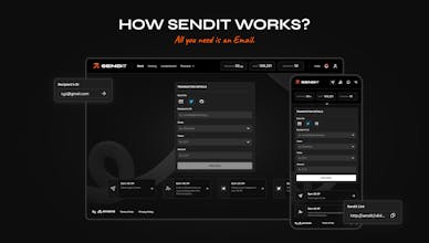 Interfaccia della piattaforma SendIT: invia facilmente criptovalute tramite email o social handle con SendIT.