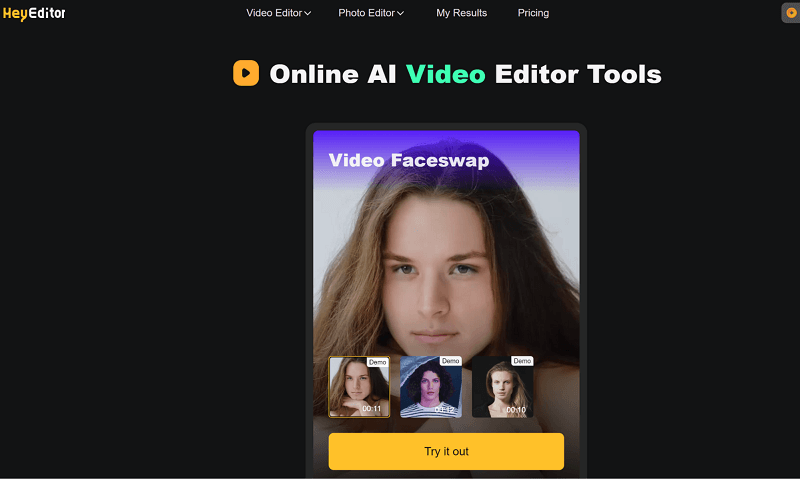 startuptile HeyEditor-A platform with multiple AI video and photo editing tools