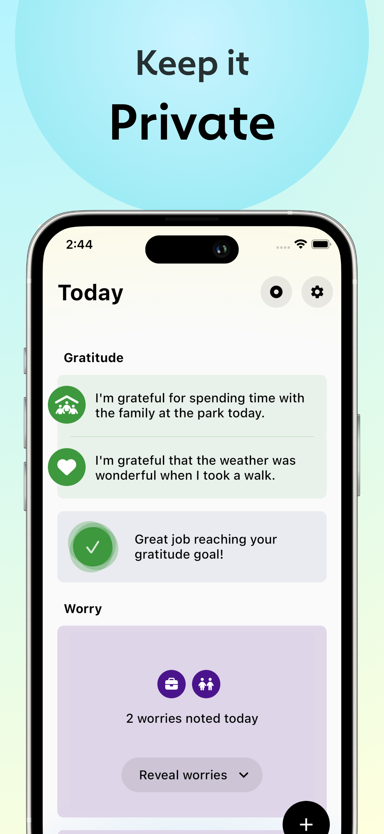 Mídia 3 de Momentory 2.0 - Grande atualização para o diário gratuito de gratidão e autocuidado