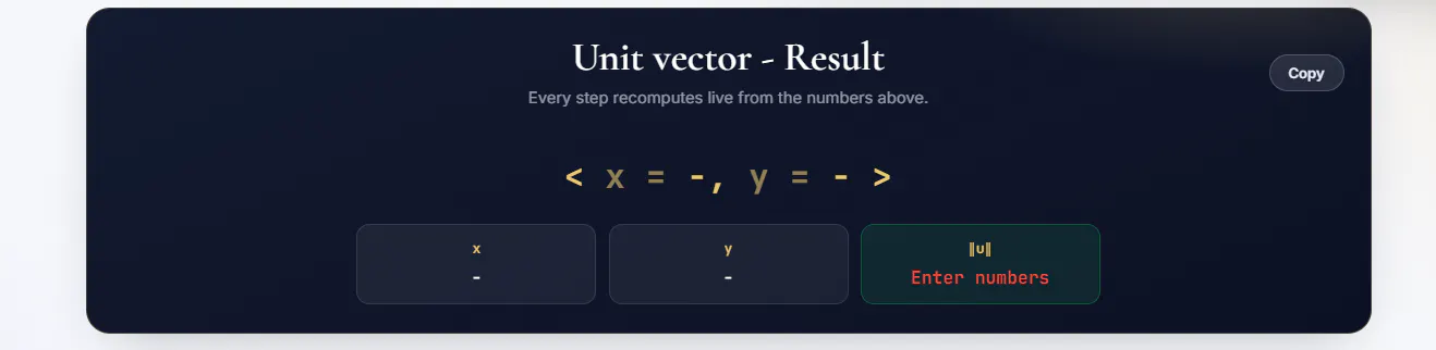 Unit Vector Calculator gallery image