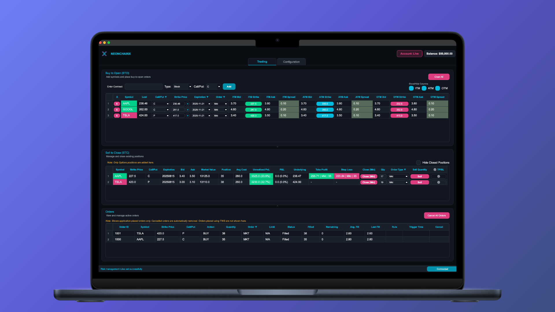 NeonChainX - Screenshot 2 showing product features and functionality