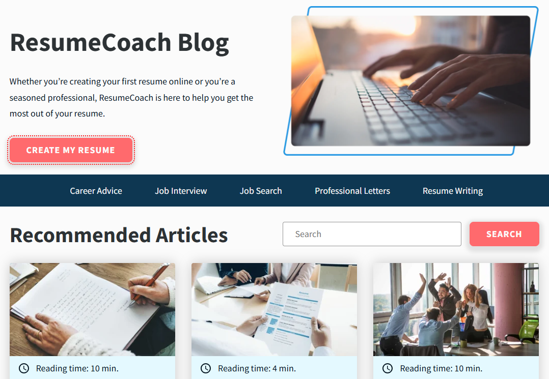 resumecoach - เรซูเม่ที่สมบูรณ์แบบและผู้ผลิตจดหมายปะหน้า media 3