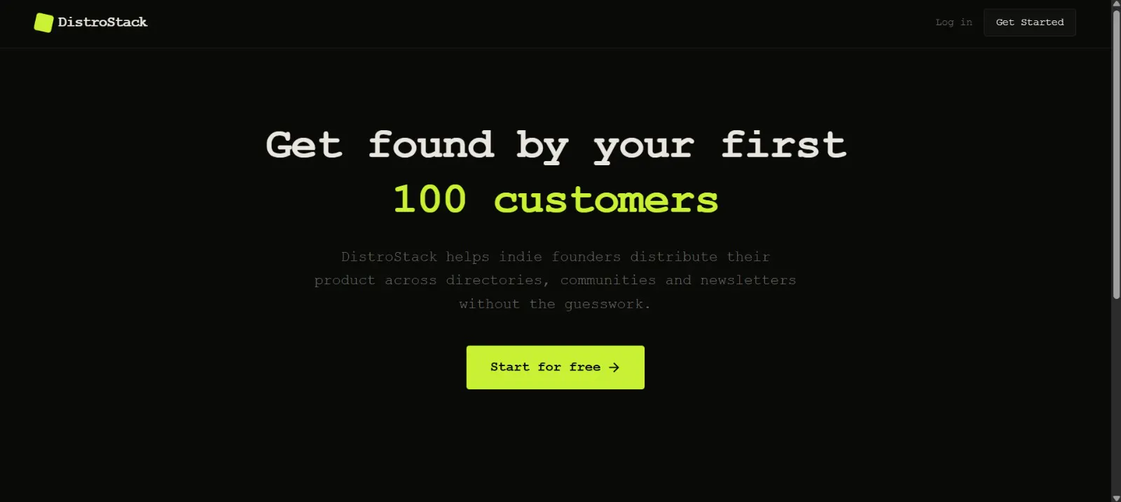DistroStack — Distribution platform 제품 배너