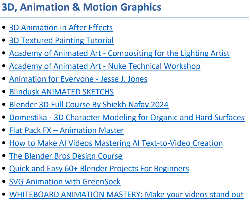 14 3D, Animation & Graphics Courses gallery image