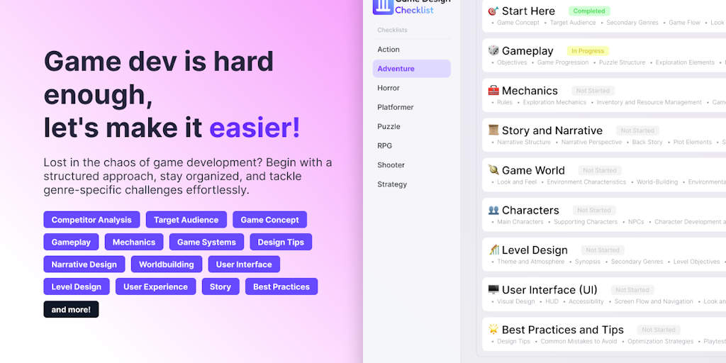 Game Design Checklist