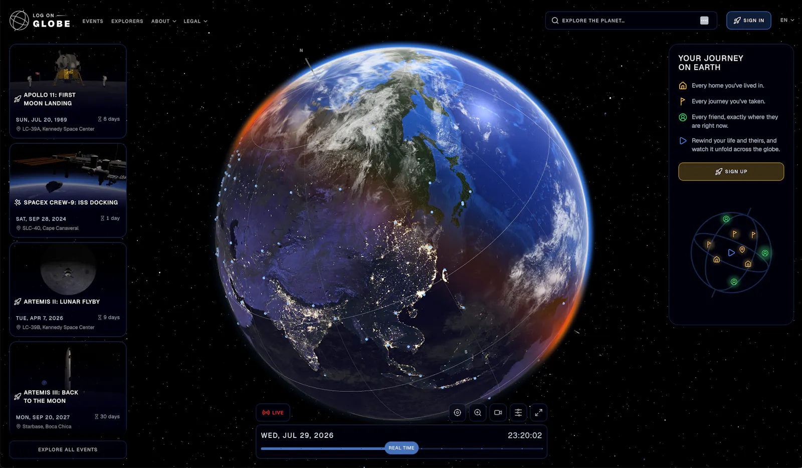 LOG ON GLOBE screenshot 2