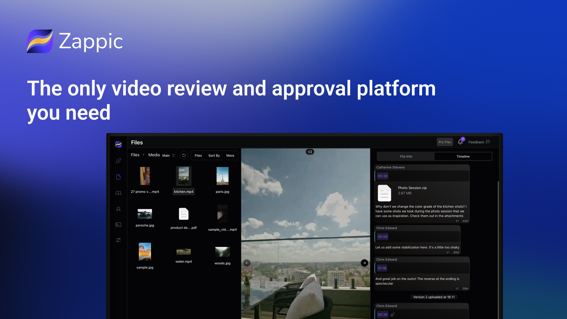 Zappic.co - Main product screenshot demonstrating key features and user interface