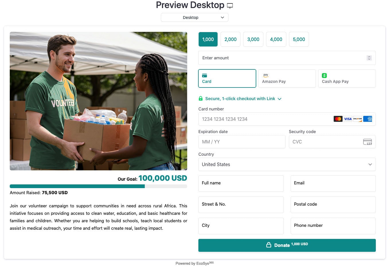 Easy Stripe Payments & Donations - Screenshot 2 preview