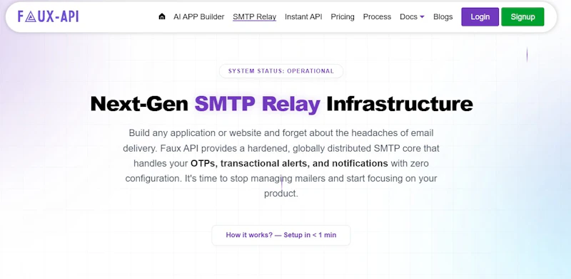 Faux-API SMTP Relay screenshot 1