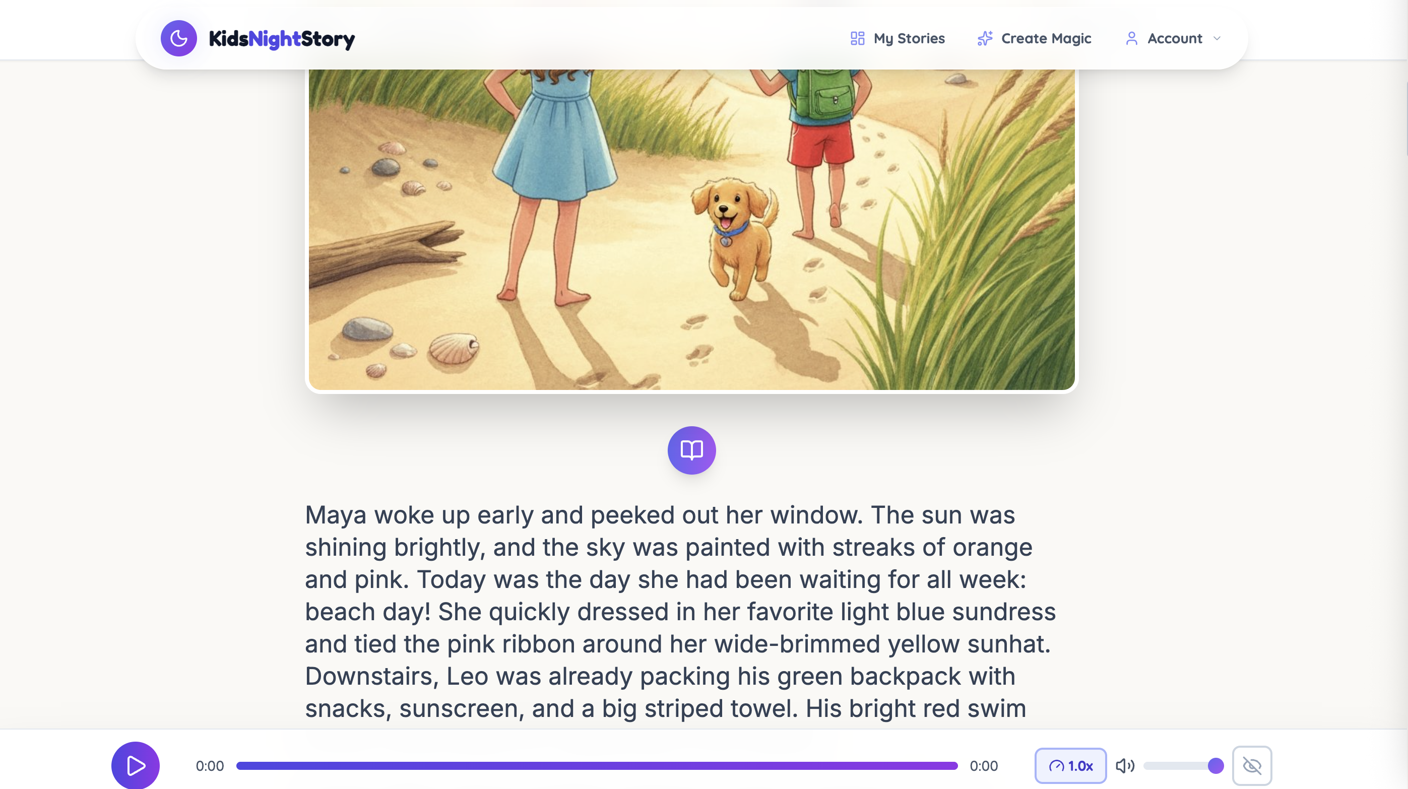 Kids Night Story - Screenshot 4 showing product features and functionality
