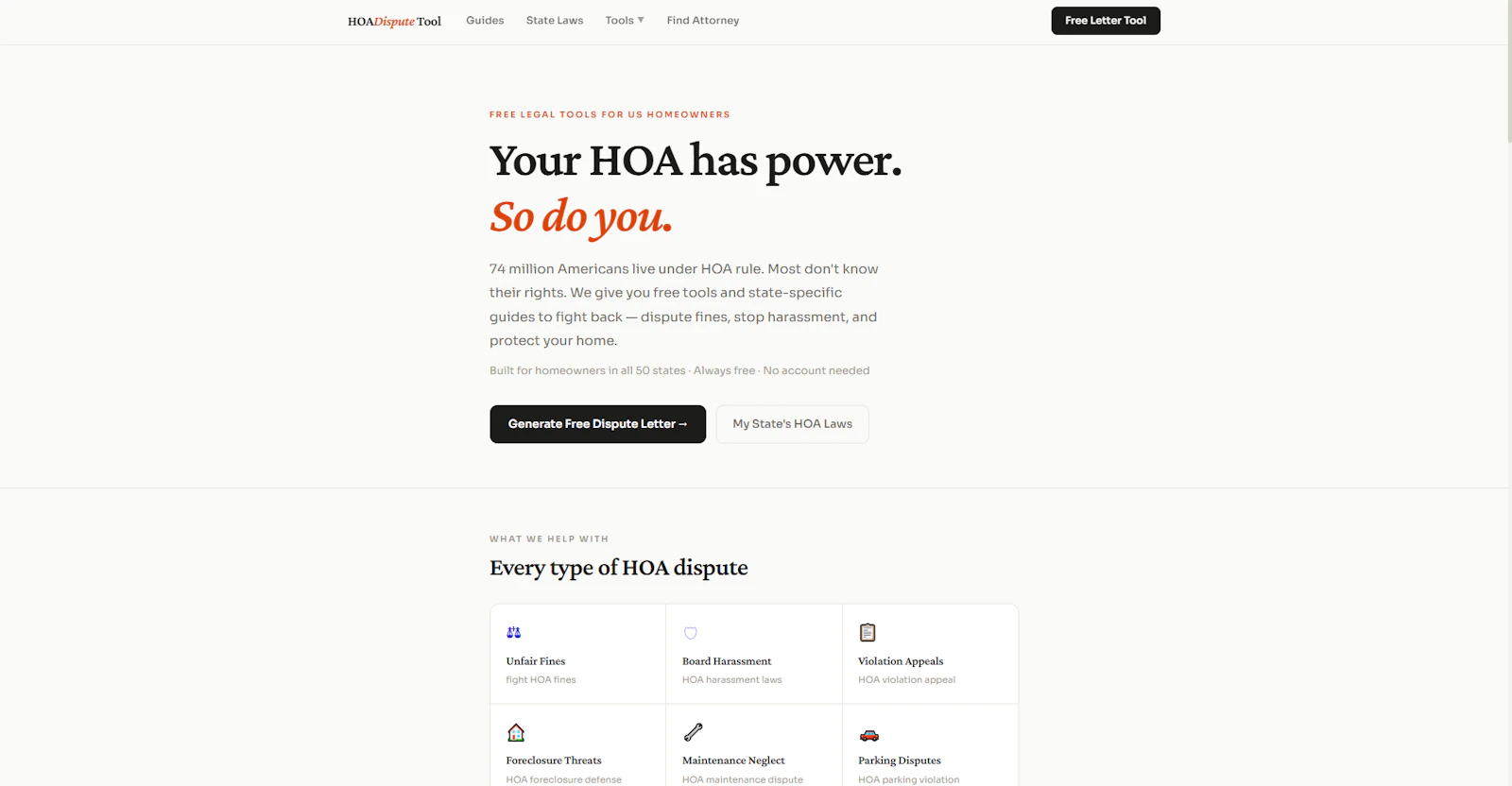 HOA Dispute Tool screenshot 1