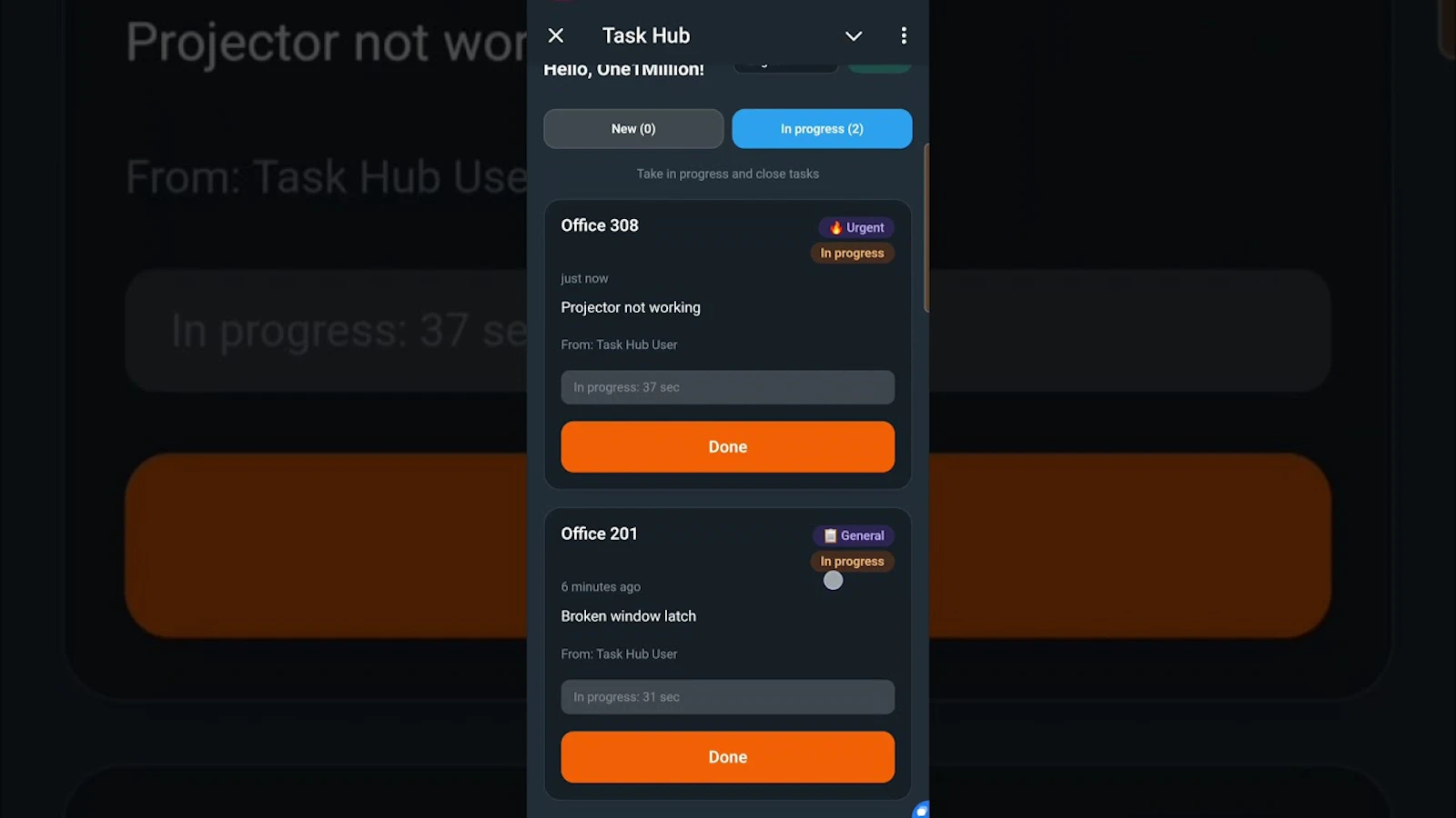 Task Hub screenshot 1 (video preview)