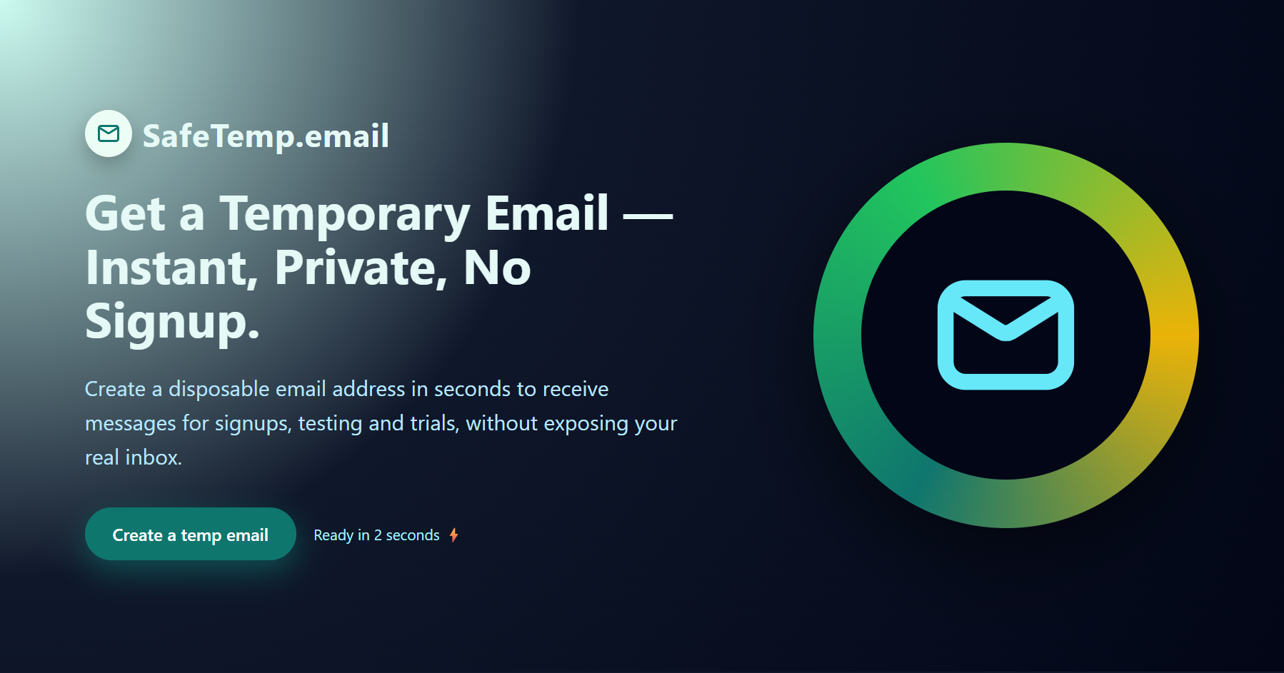 SafeTemp.email - Screenshot 5 showing product features and functionality