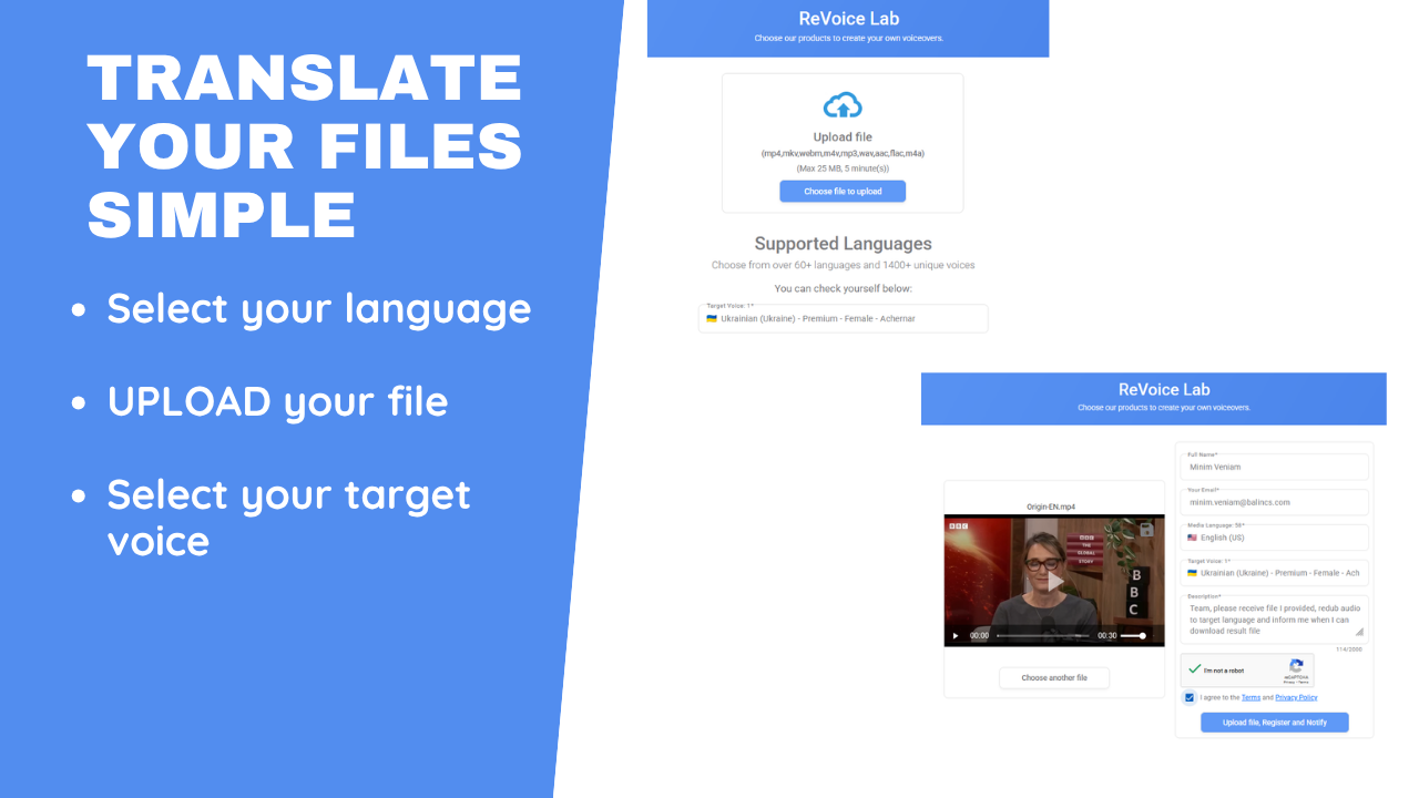 Video doppiatore e audio media 1