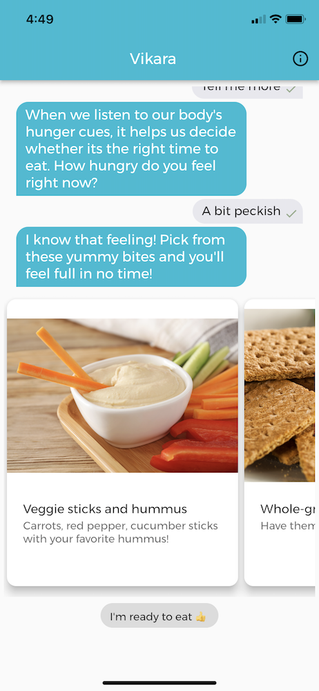 ตัวแทน - นักโภชนาการ Chatbot เพื่อช่วยให้คุณกินเพื่อสุขภาพ media 2