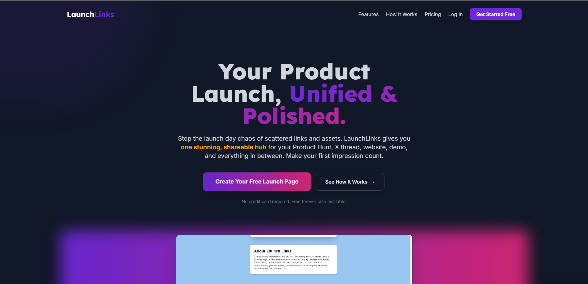 LaunchLinks - Güzel ve birleşik bir lansman sayfası oluşturun. medya 1