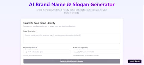AI Brand Name & Slogan Generator gallery image