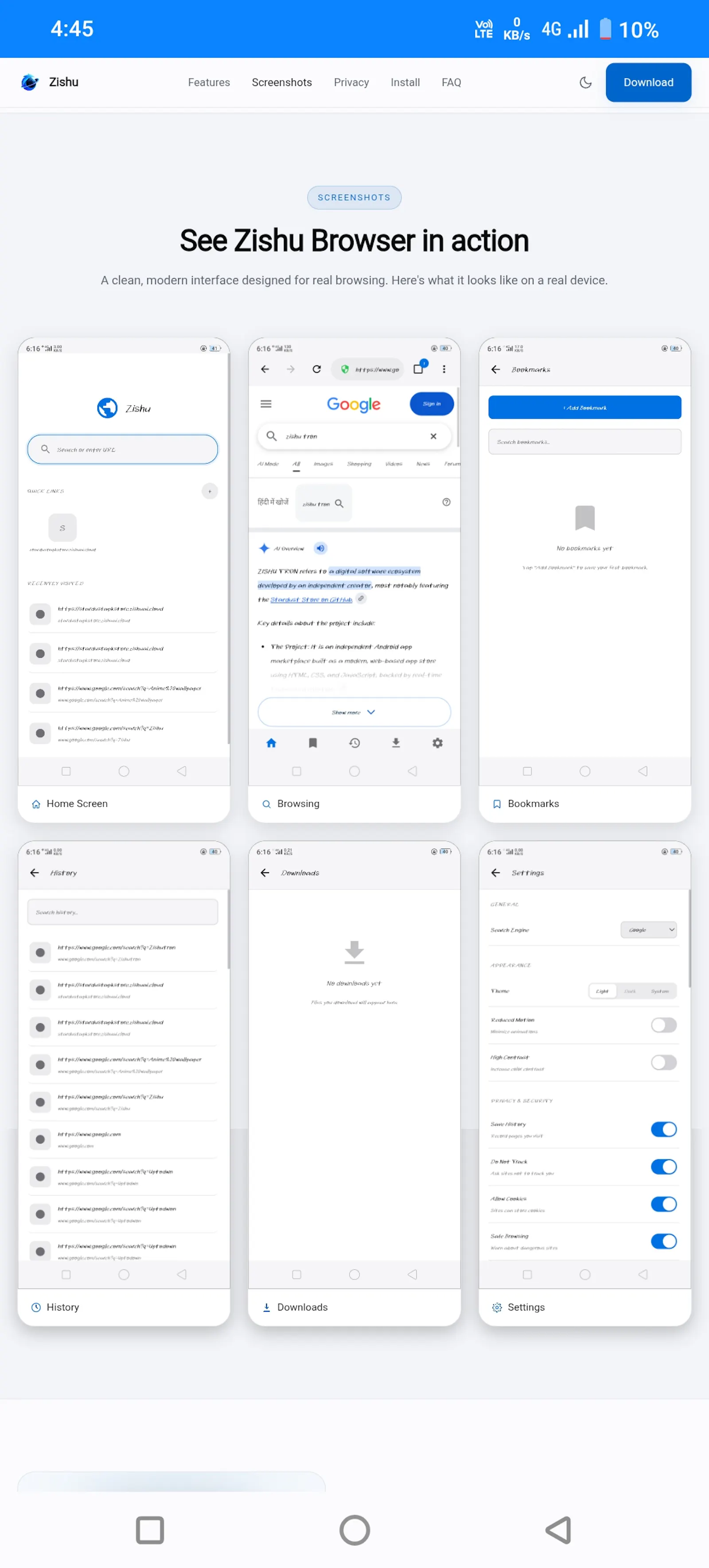 Zishu Browser - Fast, private browsing screenshot 10