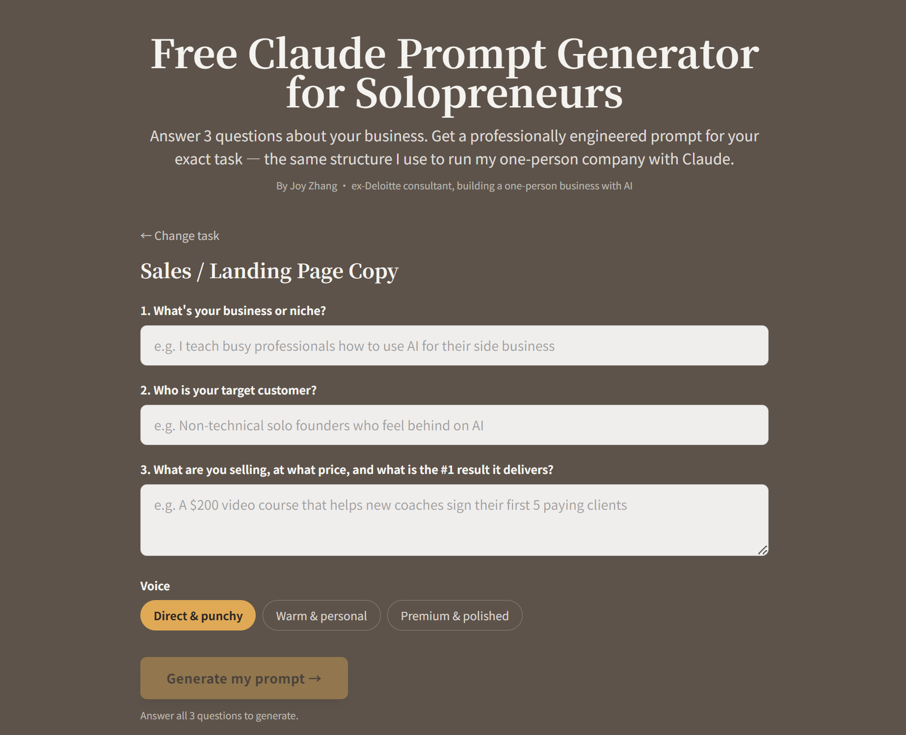 Claude Prompt Generator gallery image