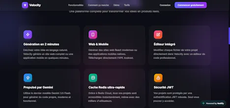Velocity — Créez Web & Mobile avec l'IA gallery image