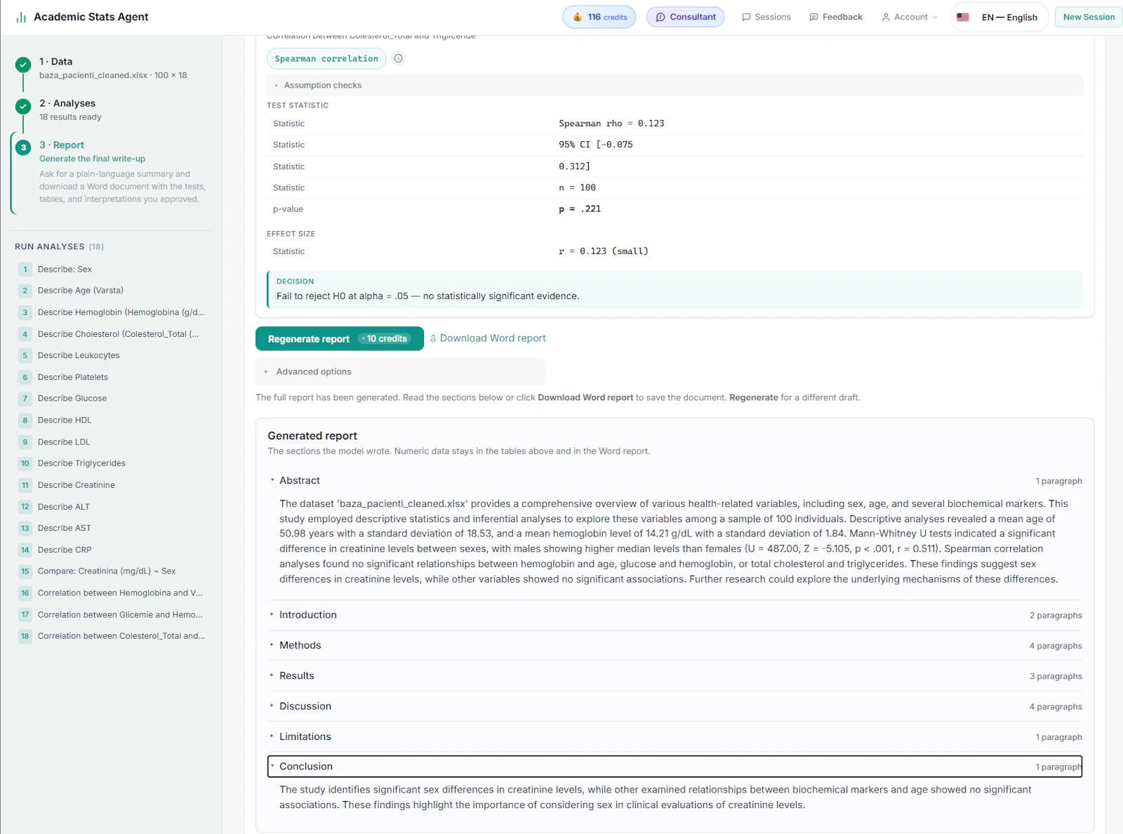 Academic Stats Agent screenshot 1