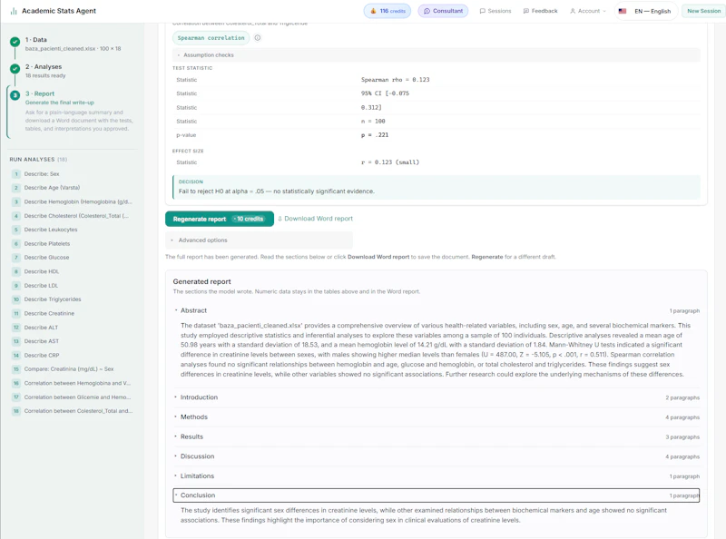 Academic Stats Agent screenshot 1