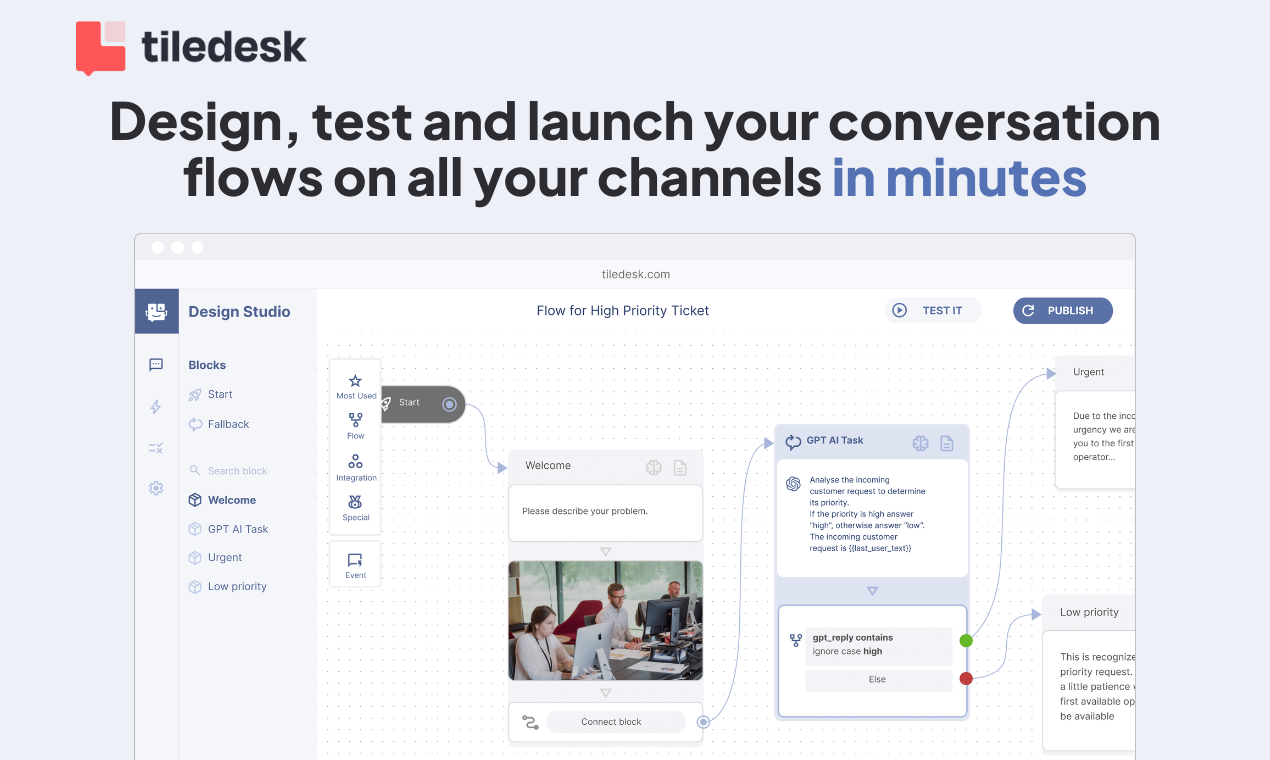 startuptile Tiledesk Design Studio-Unlock AI Magic for Elevated Customer Engagement Fast