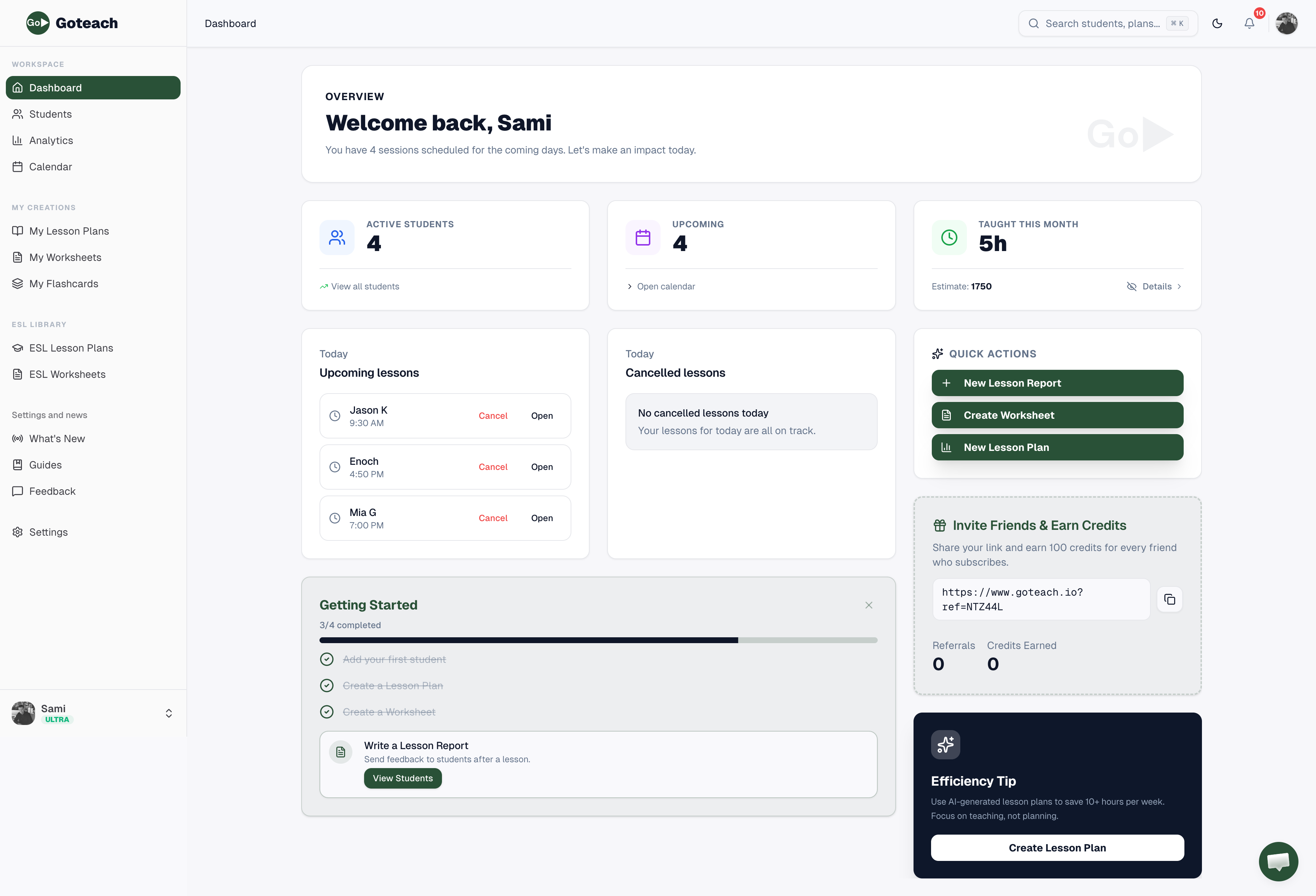 Goteach - AI Platform for Educators - Screenshot 3 showing product features and functionality