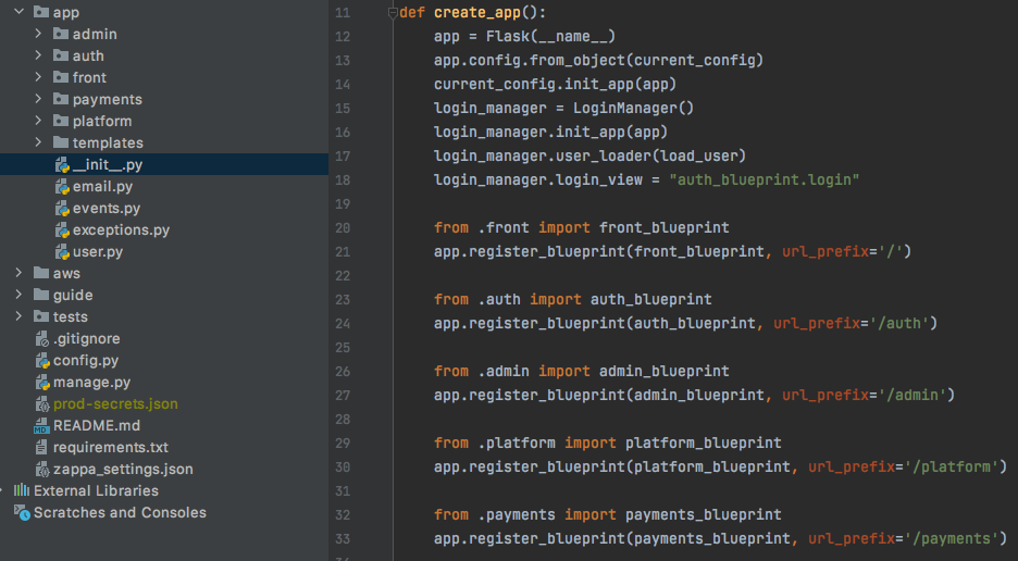 SaaS boilerplate code Python/Flask/AWS