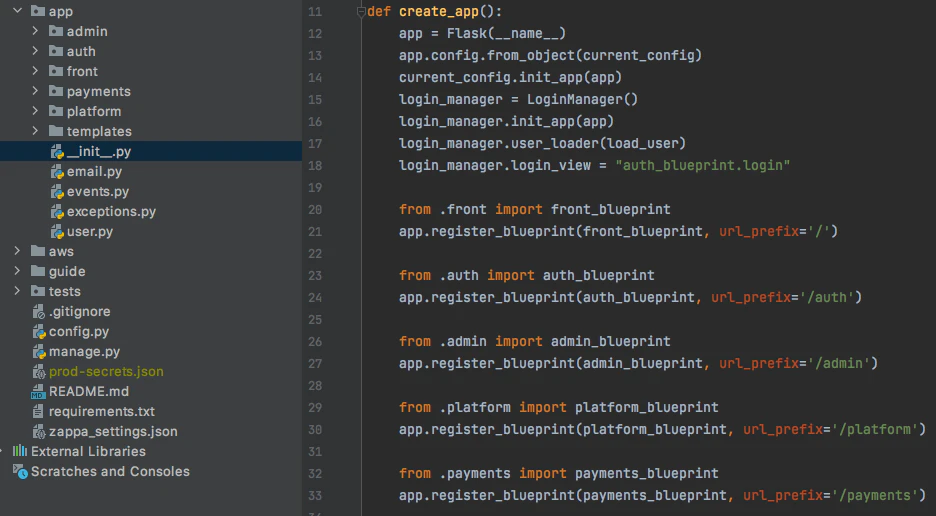 SaaS boilerplate code Python/Flask/AWS