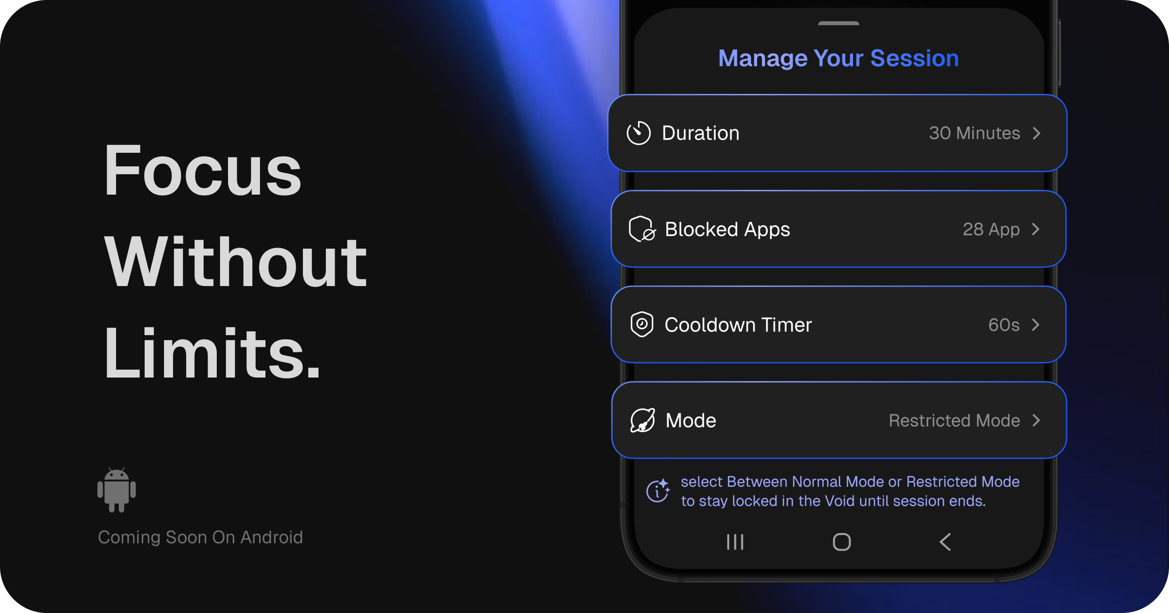 VOID Focus Sessions App - Blocking distracting apps & reduce screen time. media 3