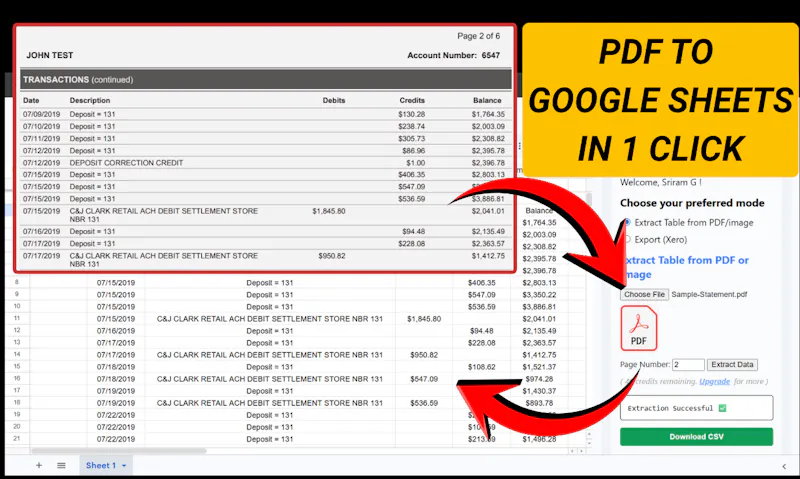 Convert PDF to Google Sheets screenshot 3